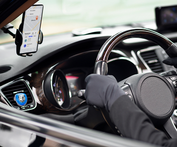 Driver using a navigation app